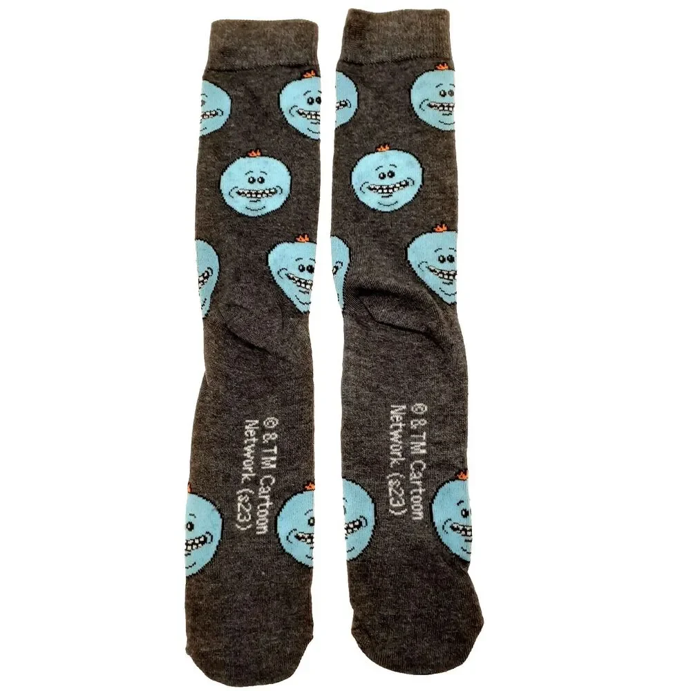 Rick and Morty Men's 3-Pair Crew Socks Blue/Dark Gray/Light Gray Size 6-12 NWOT